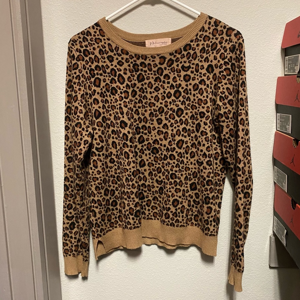 Philosophy Leopard Print Sweater
